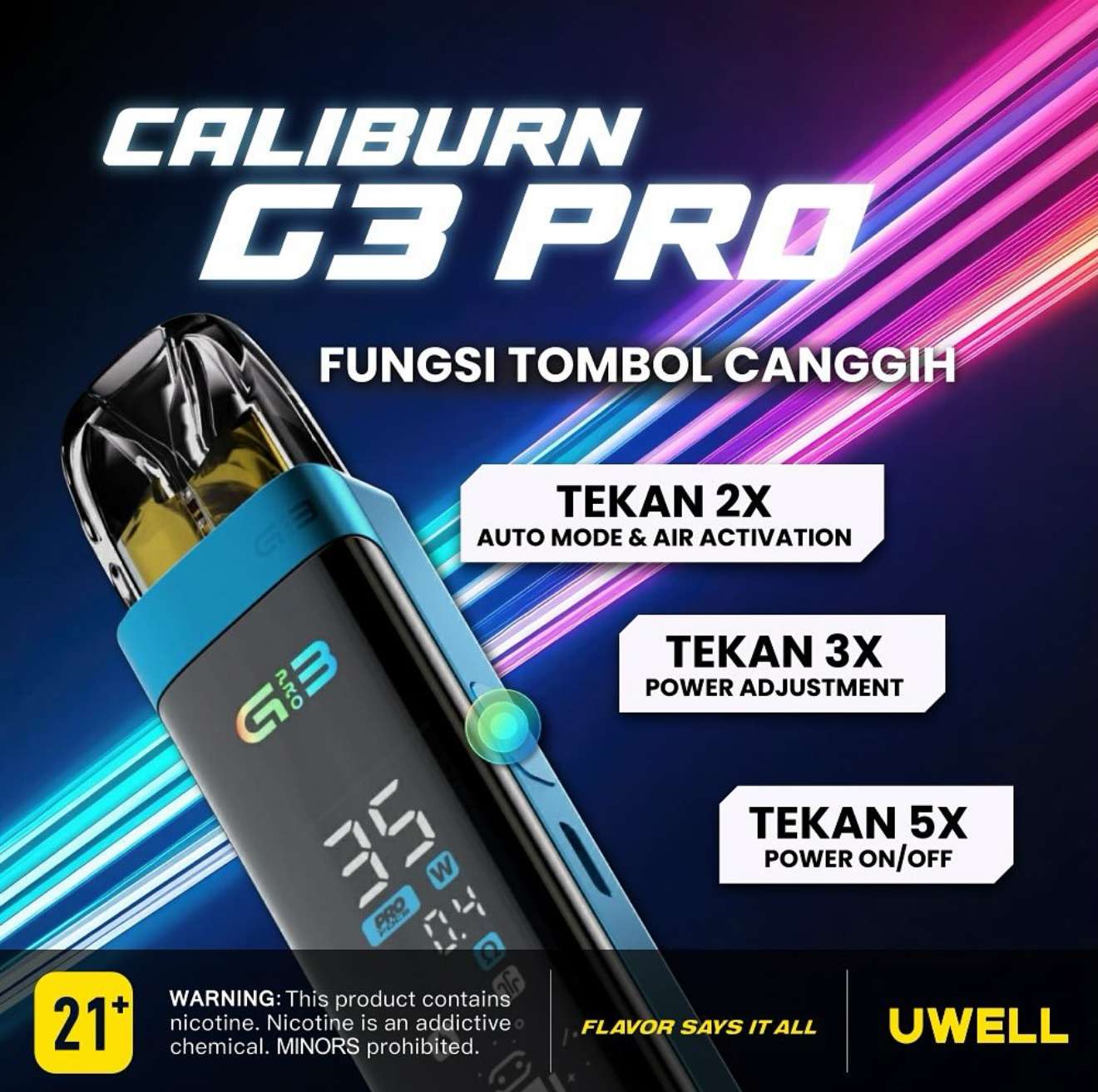 Uwell Caliburn G3 PRO 卡里蹦系列 | UWELL Caliburn G3 PRO 咖哩棒註油式小煙主機 | 全螢幕UI介面 | 35W可調輸出:圖片 4